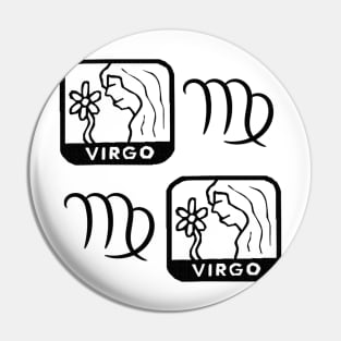 Virgo Birth Sign - Black Pin