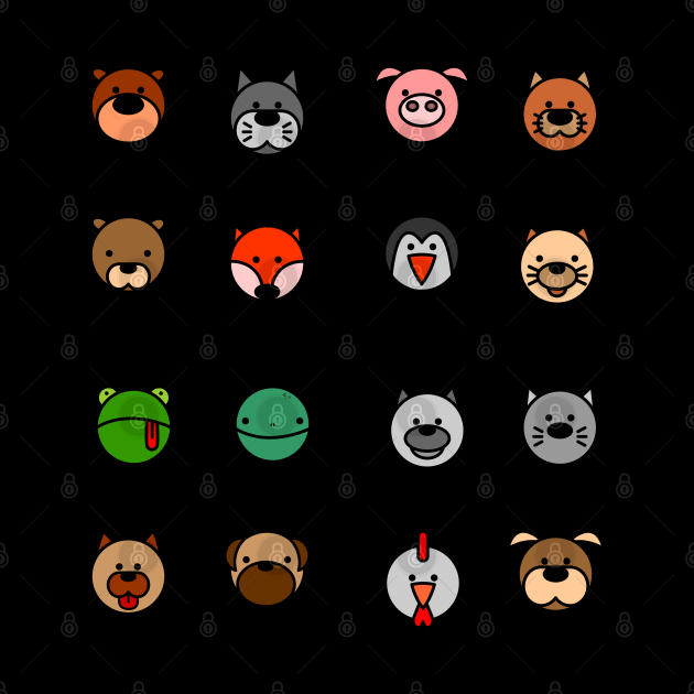 Animal Faces Pet Heads Circle Pack by W.Pyzel