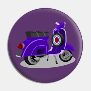 Purple vespa art illustration Pin