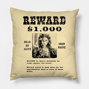 Western Snow white Wanted poster Pillow