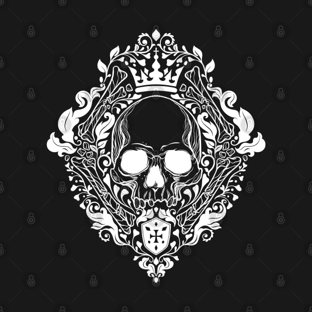 Skull Damask Royal by OccultOmaStore