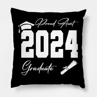 proud aunt graduate class of 2024 funny senior Pillow