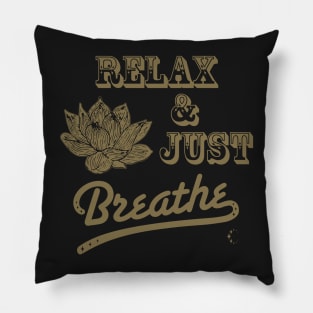 Relax & Just Breath | Lotus | Gold Pillow