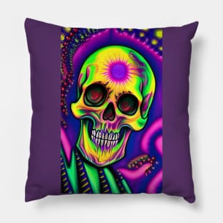 Colorful skull artwork Pillow