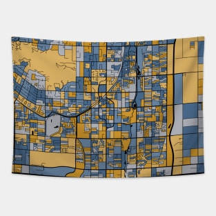 Scottsdale Map Pattern in Blue & Gold Tapestry