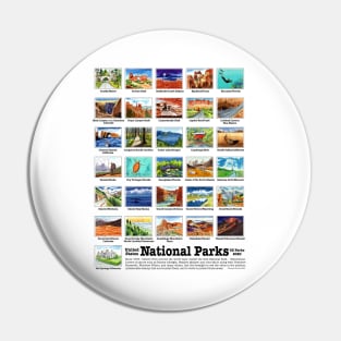 US National Parks, A-H, Watercolors Pin