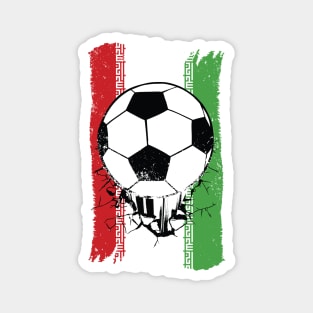 Vintage Iranian Flag with Football // Iran Soccer Magnet