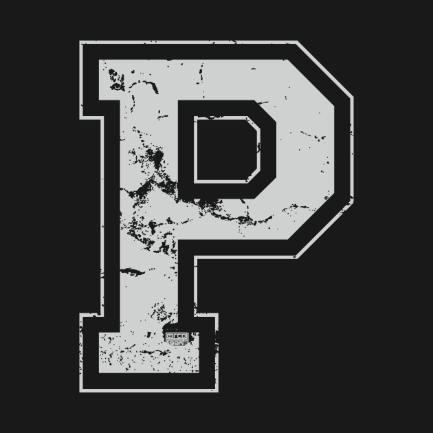 Initial Letter P Gray Jersey Sports Athletic Player by porcodiseno