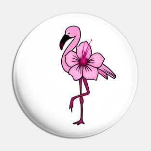 Flamingo Floral, Hawaiian Flower, Love Flamingos Pin