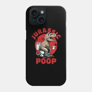 Jurassic Poop Funny T-Rex in Toilet Dinosaur Phone Case