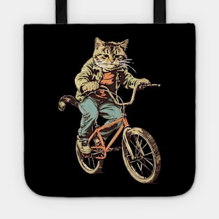 Cat Riding a Bike Tote