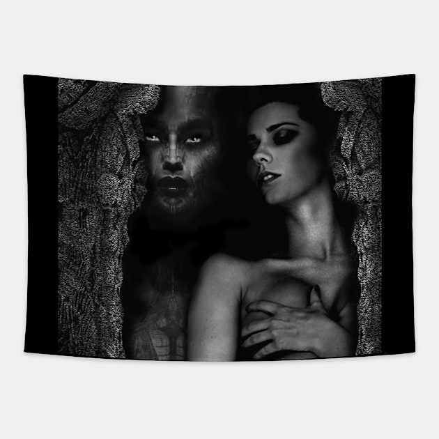 WE WAIT FOR NIGHT MY LOVE Tapestry by stevenhigginsgraphics