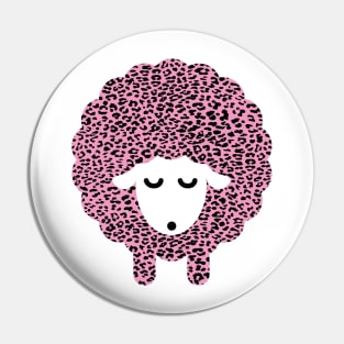 Cute Pink Leopard Print Lamb Funny Graphic For Women, Teens, Girls & Kids Pin