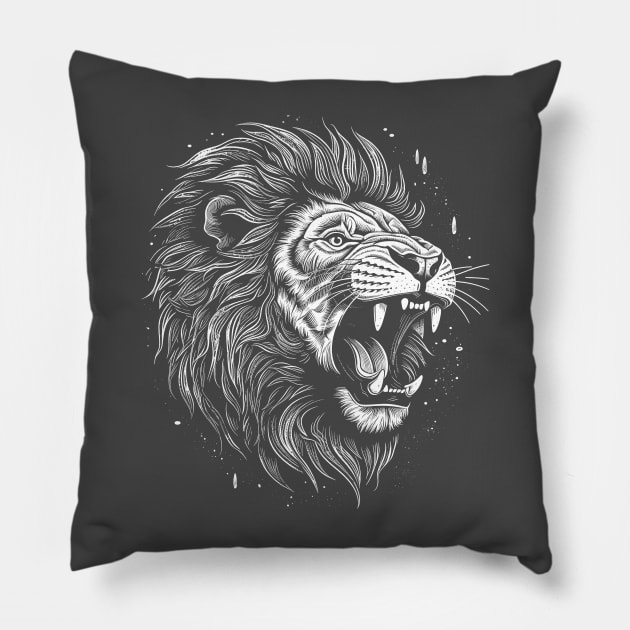 Majestic Lion Pillow by Screamfinity