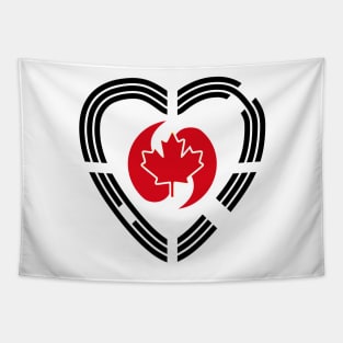 Korean Canadian Multinational Patriot Flag Series (Heart) Tapestry