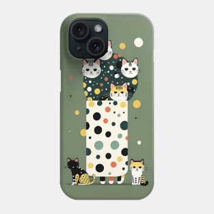 Polka Dot Purr-fection: A Feline Symphony Phone Case