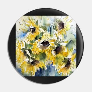 Sunflower Watercolor Graphic Art: Home Decor & Gifts Pin