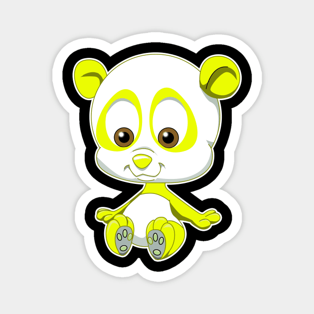 Yellow Baby Panda Magnet by Wickedcartoons