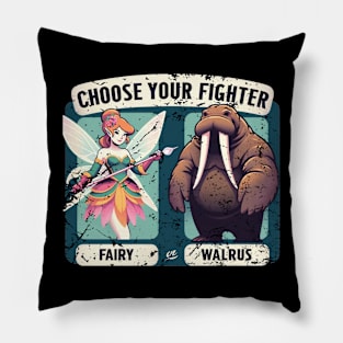 FAIRY or WALRUS Choose Your Fighter Internet Meme Debate Pillow