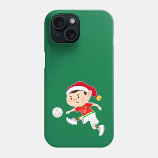 Wales football Christmas elf. Football World Cup soccer Phone Case