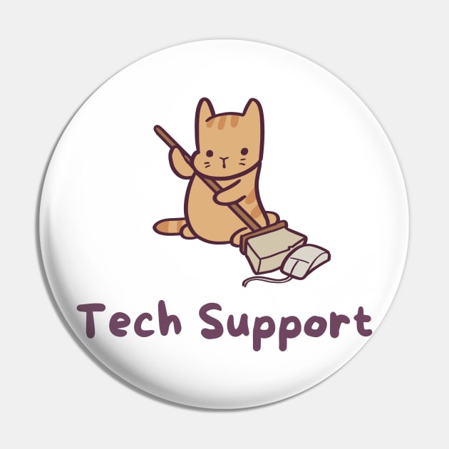 Tech Support Cat Pin by ThumboArtBumbo