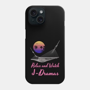 Relax and Watch J-Dramas with hammock and sunset Phone Case