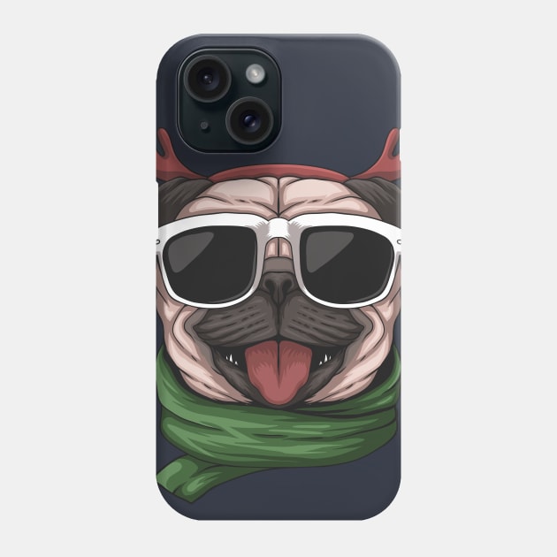 Christmas Pug Dog Phone Case by be yourself. design