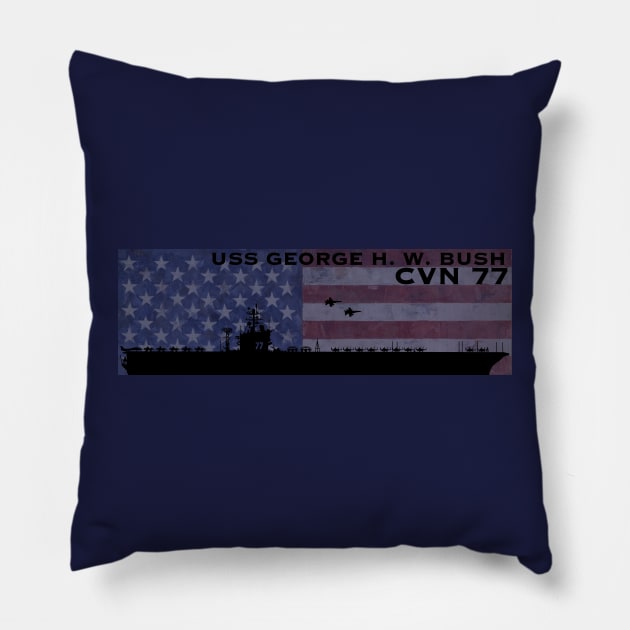 CVN 77 Pillow by 752 Designs