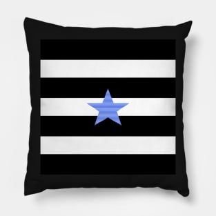 Strips - blue star Pillow