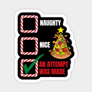 Naughty or Nice Christmas Pizza Tree Magnet