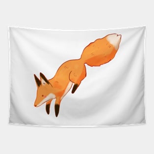 Cute fox jumping illustration Tapestry