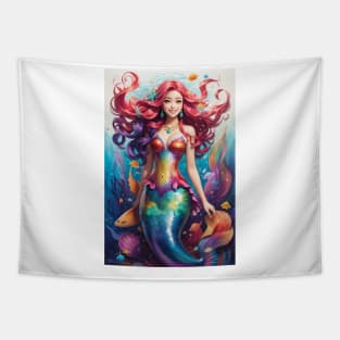 Rainbow Happiness Mermaid Tapestry