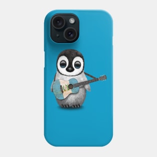 Baby Penguin Playing Guatemalan Flag Guitar Phone Case