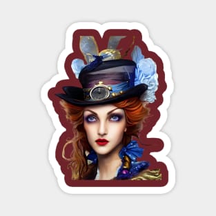 Victorian Steampunk Lady Magnet