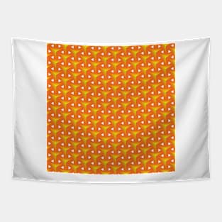 Orange Hexagonal Pattern Tapestry