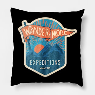 wander more by trumpkins design Pillow