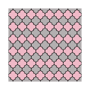 Pink Trellis, Quatrefoil, Moroccan Lattice T-Shirt