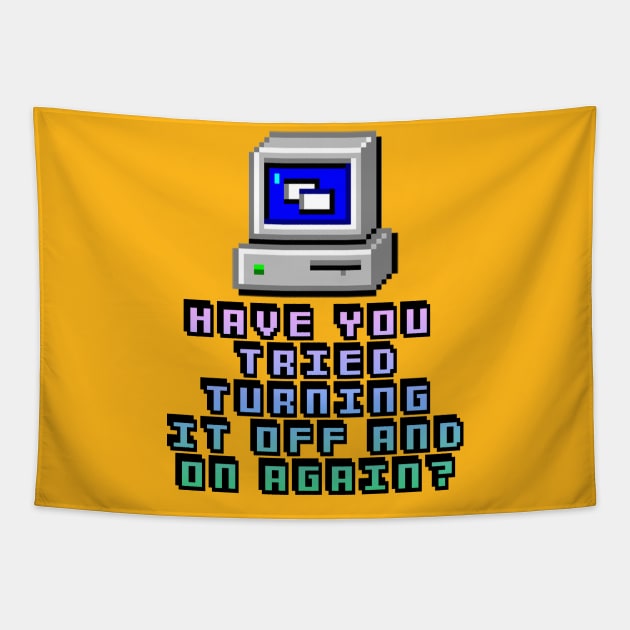 Have You Tried Turning It On And Off Again? Computer Geek Design Tapestry by DankFutura