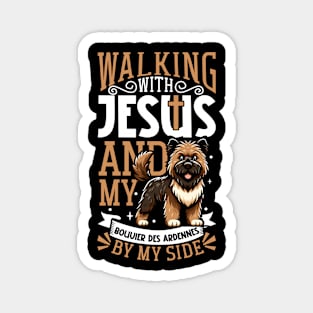 Jesus and dog - Bouvier des Ardennes Magnet