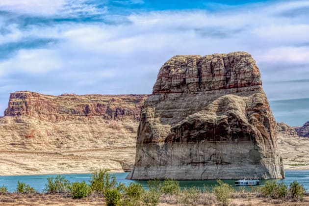 Lone Rock - Lake Powell - Utah Kids T-Shirt by Debra Martz