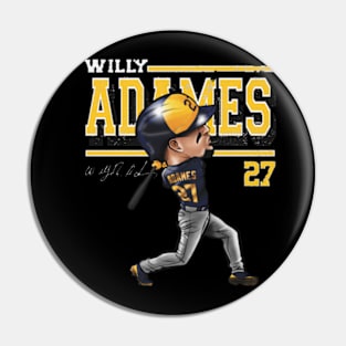 Willy Adames Milwaukee Cartoon Pin