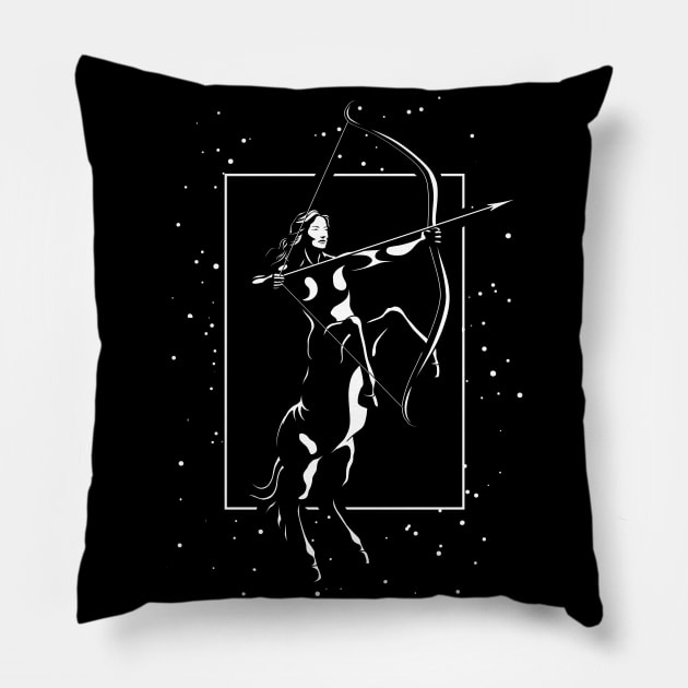 Sagittarius woman Zodiac Sign Pillow by TMBTM