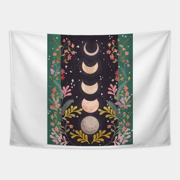 Floral Moon Tapestry by artolxxvia