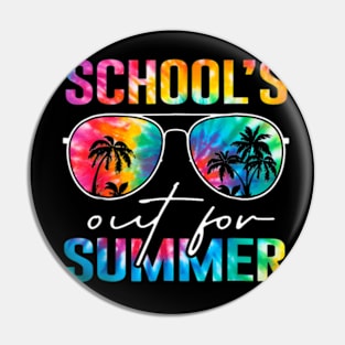 Schools Out For Summer Tie Dye Last Day Of School Teacher Pin