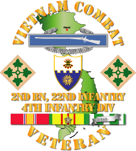 Vietnam Combat Infantry Veteran w 2nd Bn 22nd Inf - 4th ID SSI Magnet