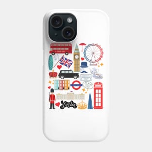 London England Collage Sightseeing Souvenir London Landmarks Phone Case