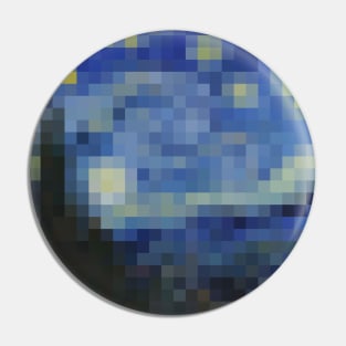 Van Gogh Starry Night - Pixel Art Pin