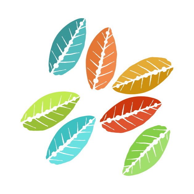 Digitally doodled leaves by bestree