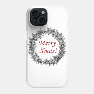 Christmas wreath - Merry Xmas Phone Case