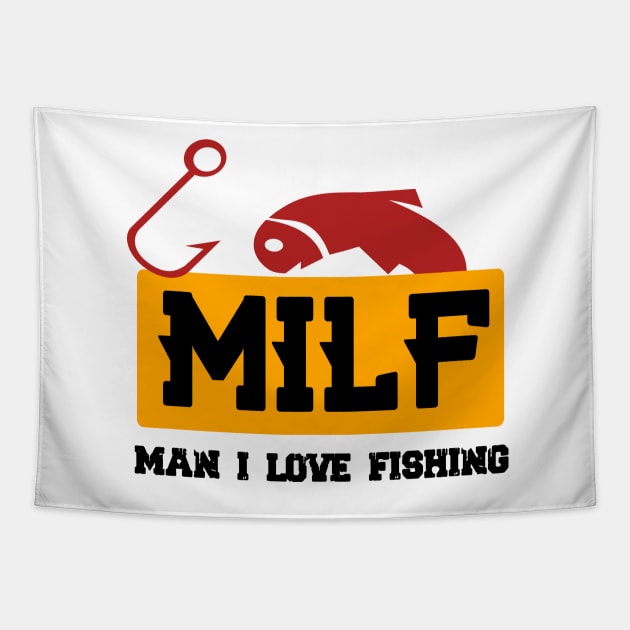 milf man i love fishing Tapestry by jaml-12